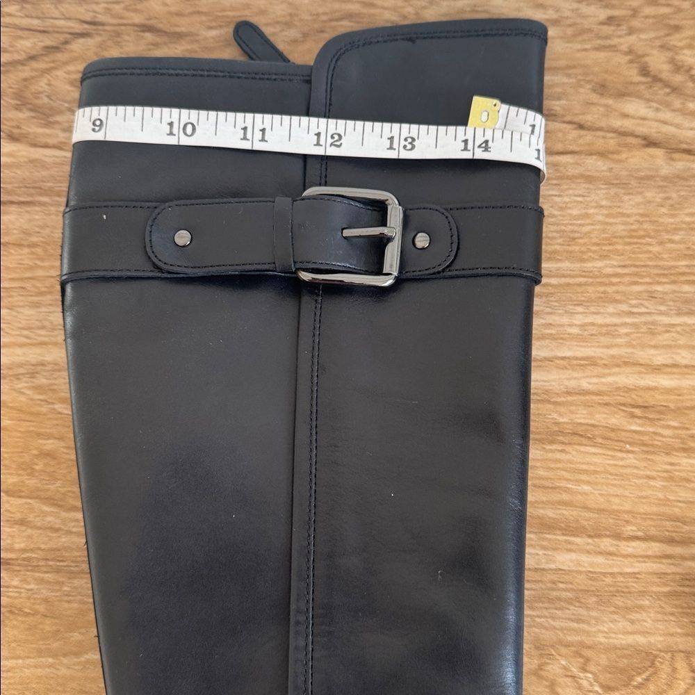 COLE HAAN Black Leather Knee-High Riding Boots Sleek Minimalist Casual Size 5.5 - Picture 12 of 12